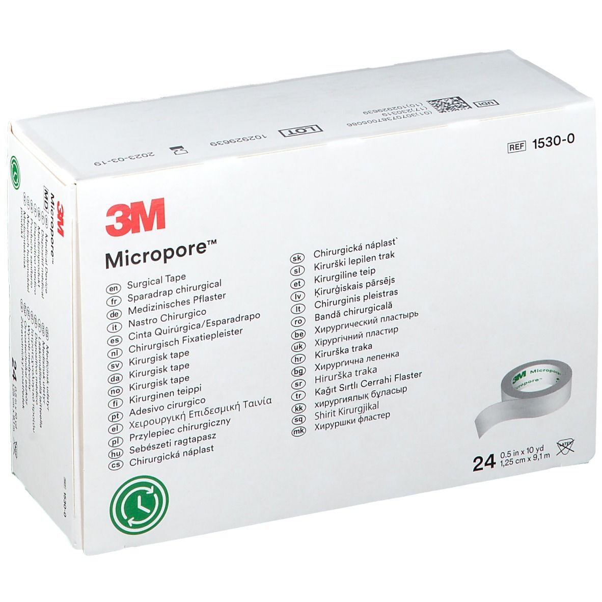 3M Micropore Medical Tape Eyelash Extension 24 ROLLS 12 mm x 9.1 mtrs 1530-0
