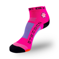 STEIGEN Fluro Pink Running  Cycling Socks 1/4 Length