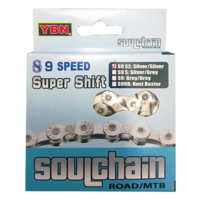 YABAN Chain - 9 Speed - 1/2 X 11/128 X 116 Link - Solid Pin & Plate - 6.4mm - Silver/Silver