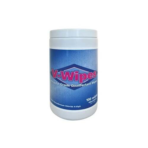 V-Wipes Hospital Grade Disinfectant Wipes - Tub/100