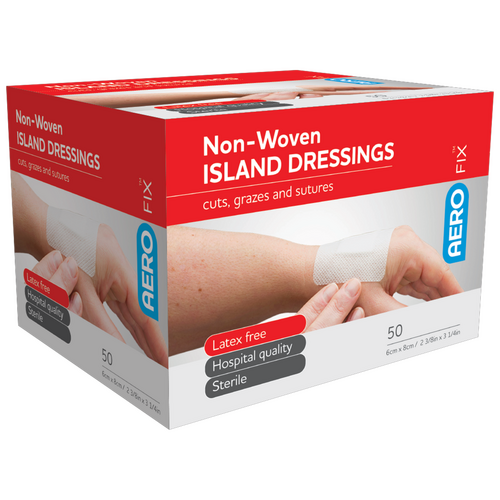 AEROFIX AEROFIX Non-Woven Island Dressing 6 x 8cm Box/50 AFID6S 6 x 8cm Box/50 AFID6S