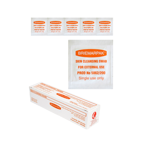 Skin Cleansing Swab 2% Chlorhexidine  + 70% Isopropyl Alcohol (Box:200)