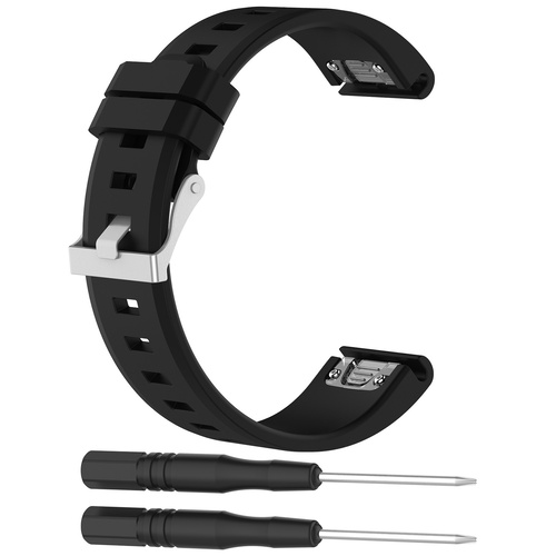 22mm Quick Release Silicone Watch Band For Garmin [Black]