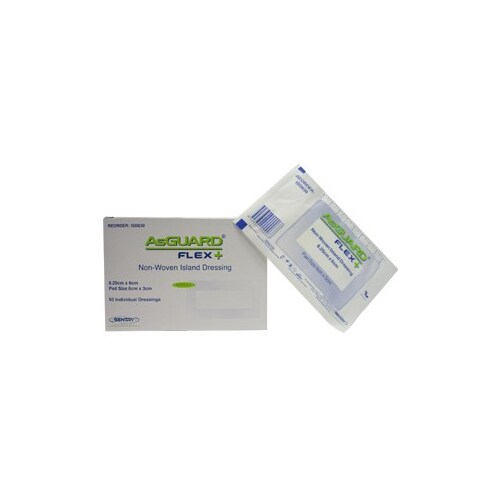 AsGUARD Flex + Non-Woven Sterile Island Dressing 8.25x6cm - Box/50  ISD030