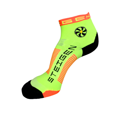 Steigen Fluro Yellow Running & Cycling Socks 1/4 Length