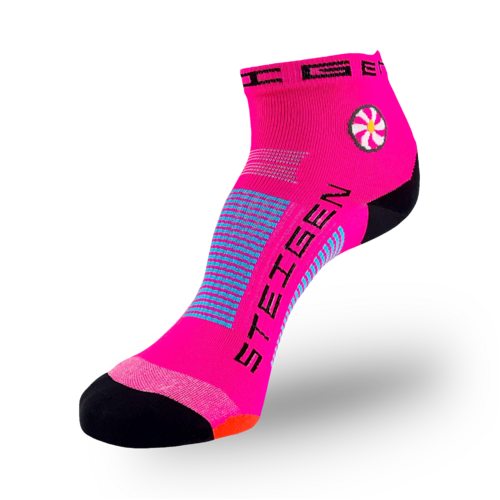 STEIGEN Fluro Pink Running  Cycling Socks 1/4 Length