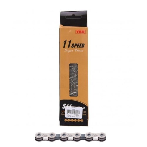 YABAN CHAIN - 11 SPEED - S2 - 1/2 X 11/128 X 116L - SOLID PIN & PLATE - 5.5MM - SILVER/GREY